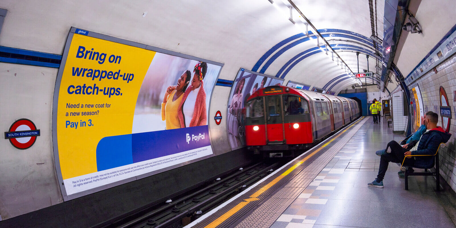 PayPal pay in 3 campaign on London's Underground.