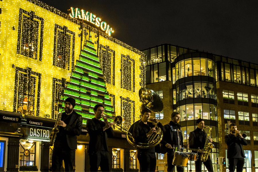 Jameson Christmas Lighting Special at the Barge Pub in Dublin