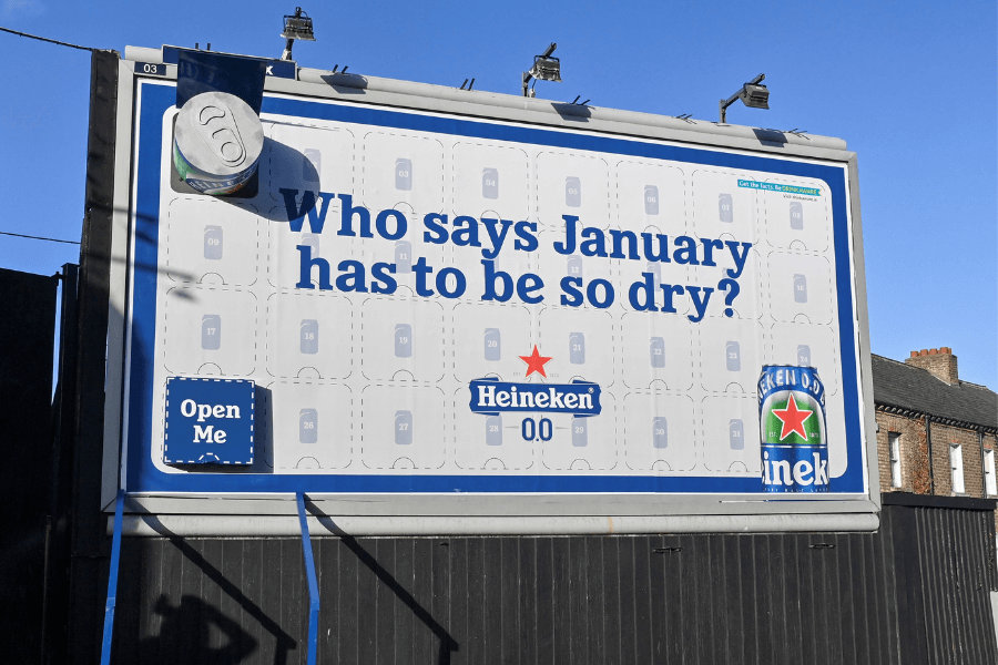 Heineken Zero advent calendar billboard