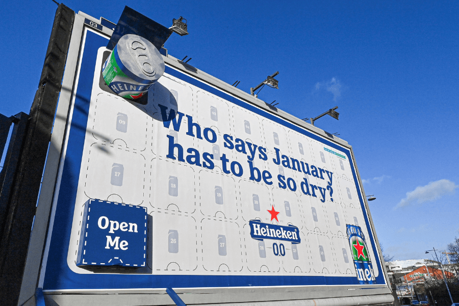 Heineken Zero advent calendar billboard