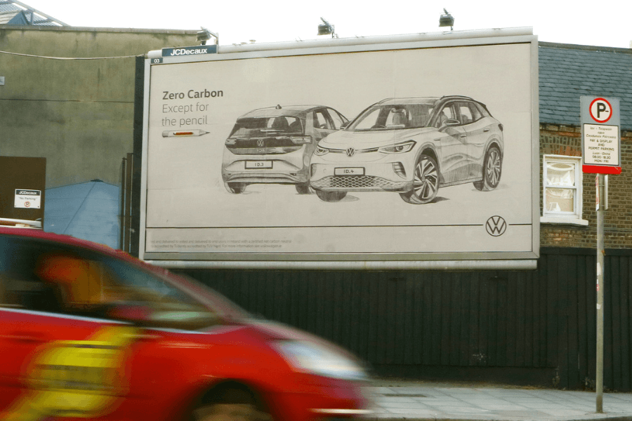 Volkswagen Billboard Sketched Entirely with Pencil