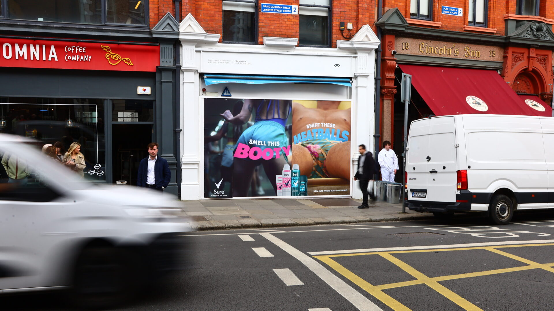 Billboard takeover in Dublin City transformed into an engaging OOH ad for Sure Whole Body Deodorant.